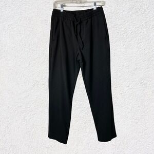 Zara Men M Black Elastic Waist‎ Comfort Pants Minimalist Pull-On Trousers Lounge